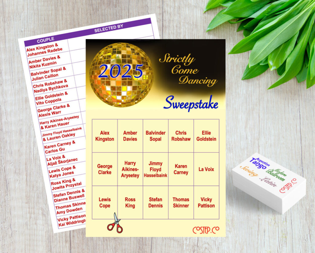 Strictly Come Dancing Sweepstake on Table
